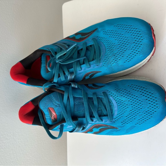 Saucony Triumph 20 Running Shoes Blue Red Men’s Size 8.5 PWRRUN+ - Picture 8 of 11